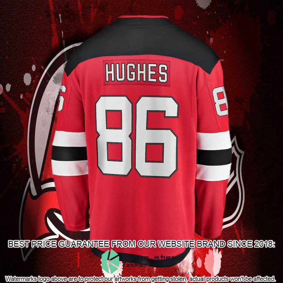 jack hughes new jersey devils breakaway red hockey jersey 6 196