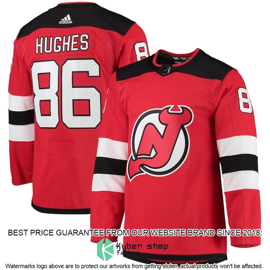 Jack Hughes New Jersey Devils Home Primegreen Authentic Pro Red Hockey Jersey - LIMITED EDITION