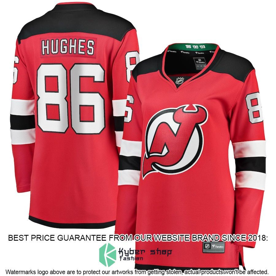 Jack Hughes New Jersey Devils Women's Home Premier Breakaway Red Hockey Jersey - LIMITED EDITION