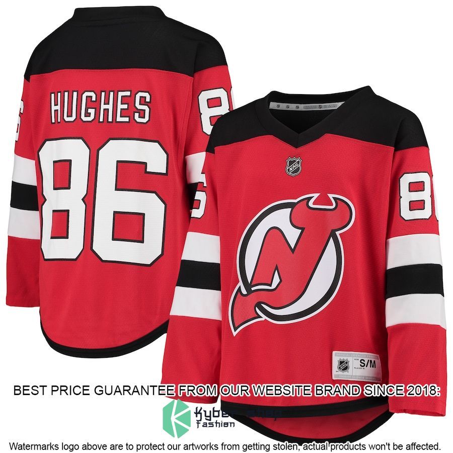 jack hughes new jersey devils youth home replica red hockey jersey 1 192