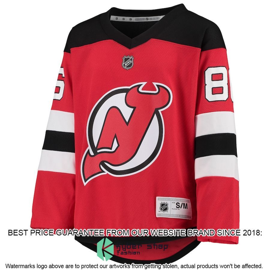 jack hughes new jersey devils youth home replica red hockey jersey 2 456