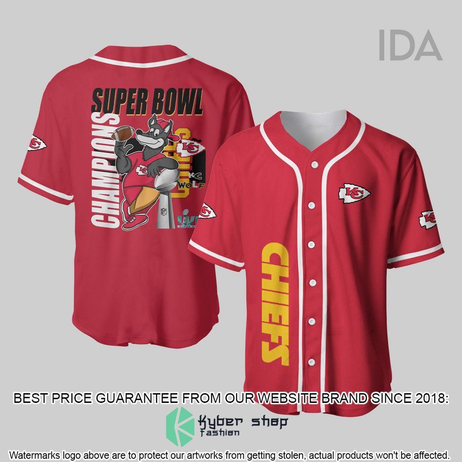 Kansas City Chiefs Mascot Super Bowl Champions Baseball Jersey - LIMITED EDITION