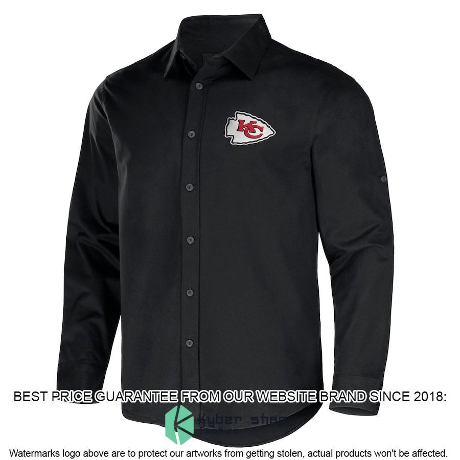 kansas city chiefs nfl darius rucker collection black convertible twill long sleeve button shirt 2 903