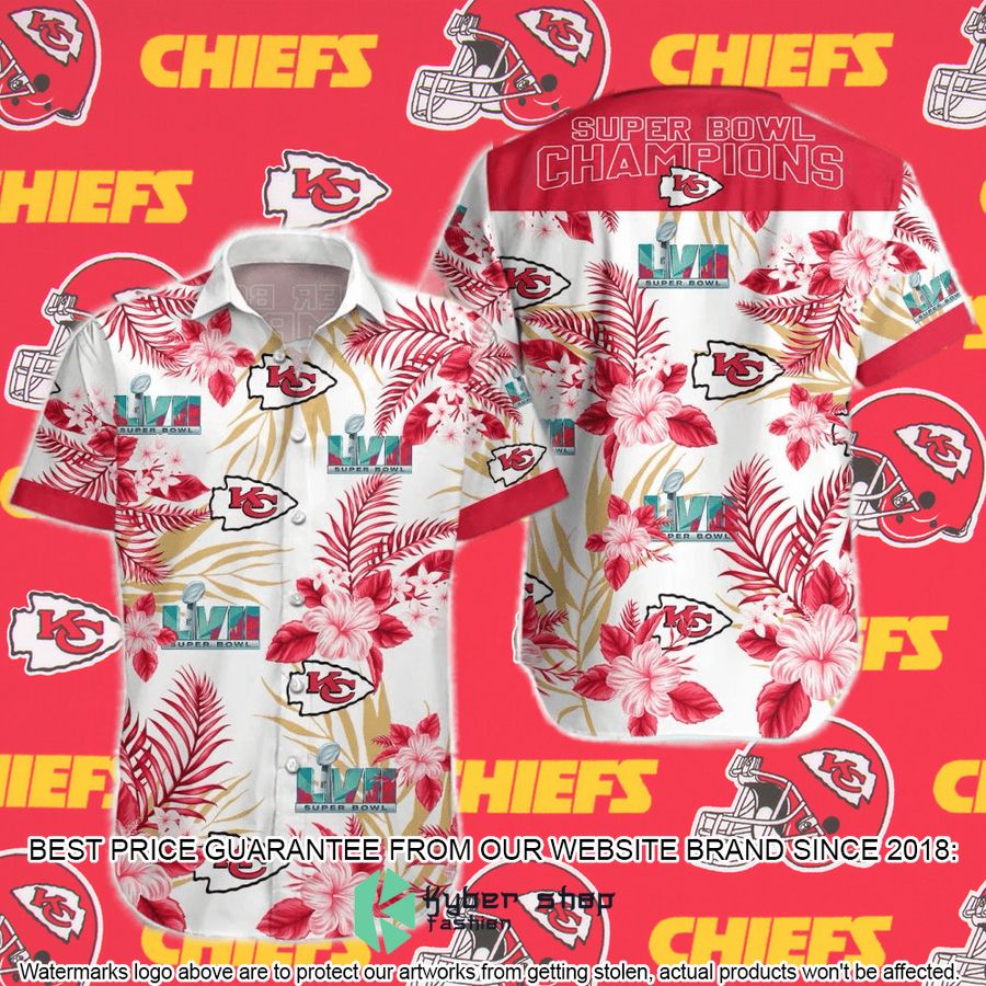 Kansas City Chiefs Super Bowl Lvii Hibiscus Hawaiian Shirt