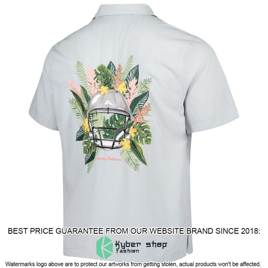 los angeles chargers tommy bahama gray coconut point frondly fan camp islandzone hawaiian shirt 3 716