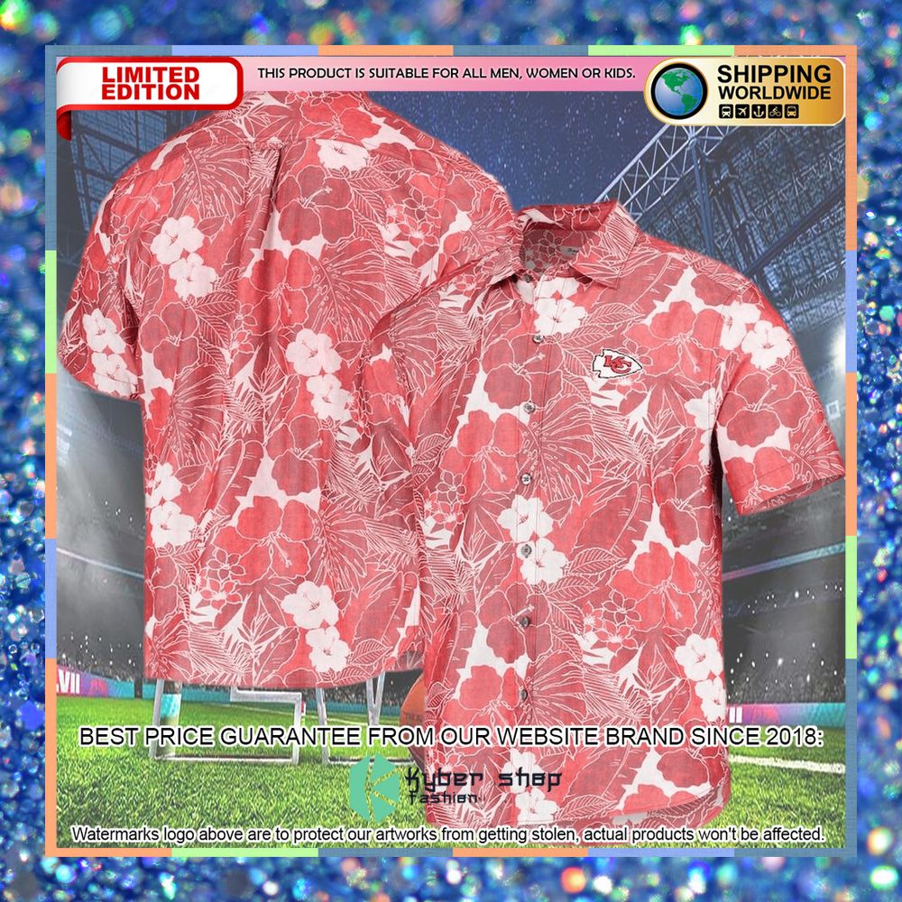mens tommy bahama red kansas city chiefs coconut point playa floral islandzone button up shirt 1 885