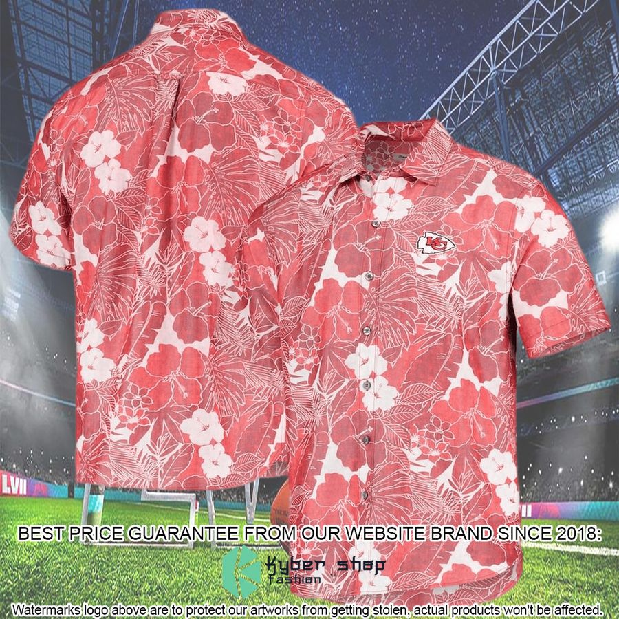 Men's Tommy Bahama Red Kansas City Chiefs Coconut Point Playa Floral IslandZone Button-Up Shirt