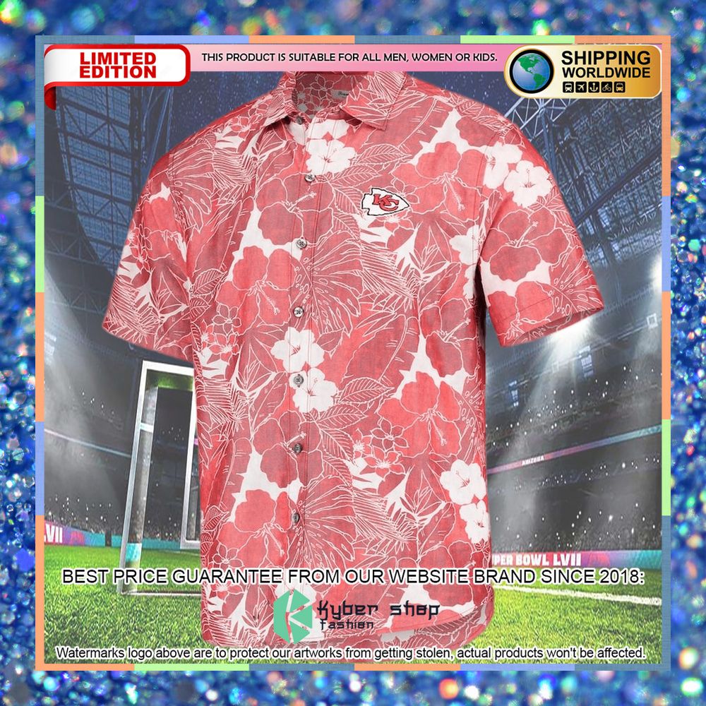 mens tommy bahama red kansas city chiefs coconut point playa floral islandzone button up shirt 2 362