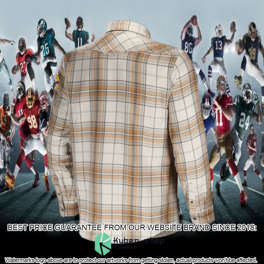 minnesota vikings nfl darius rucker collection tan flannel long sleeve button shirt 6 568