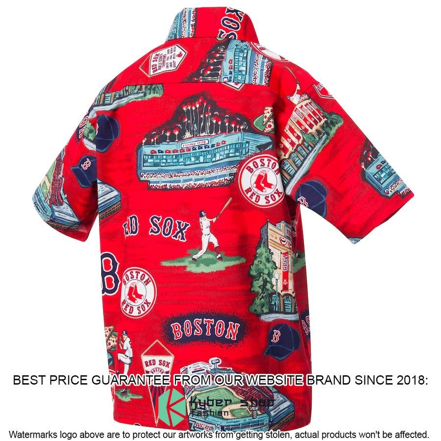 mlb boston red sox reyn spooner scenic red hawaiian shirt 3 649
