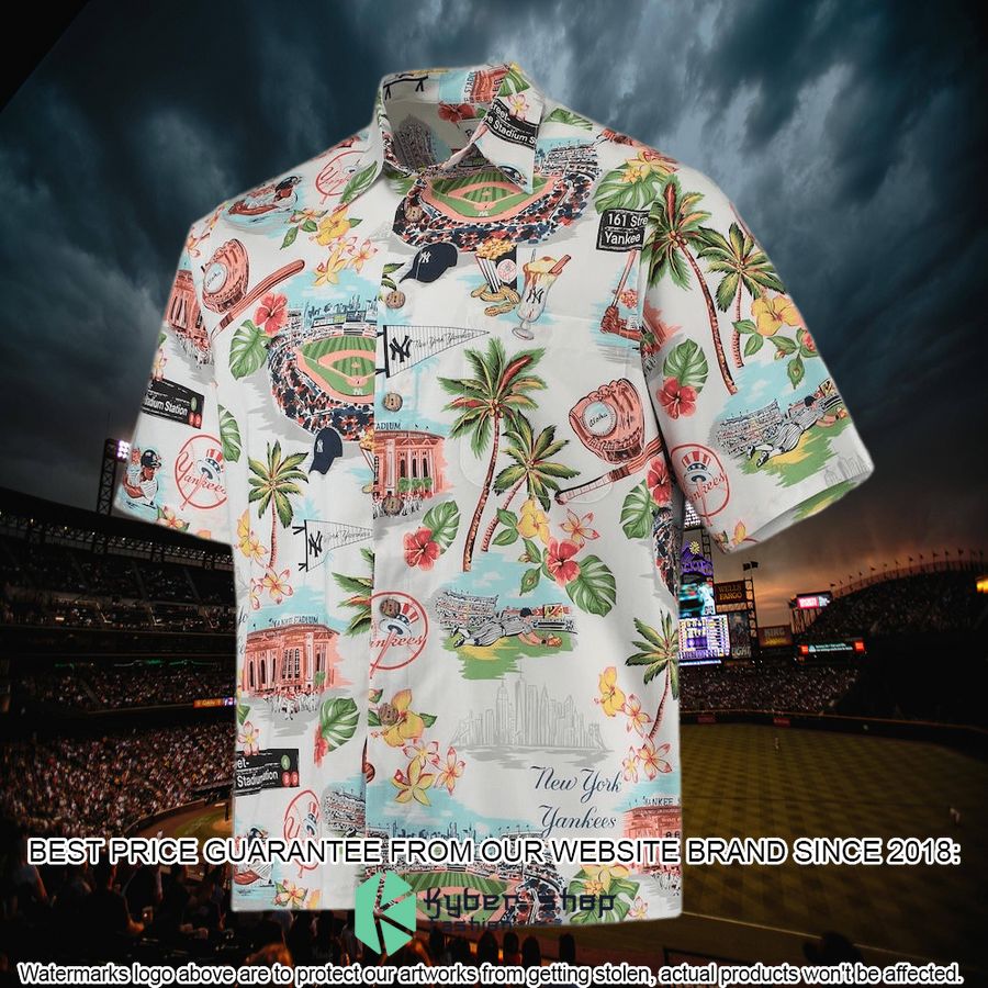 mlb new york yankees reyn spooner scenic white hawaiian shirt 5 254
