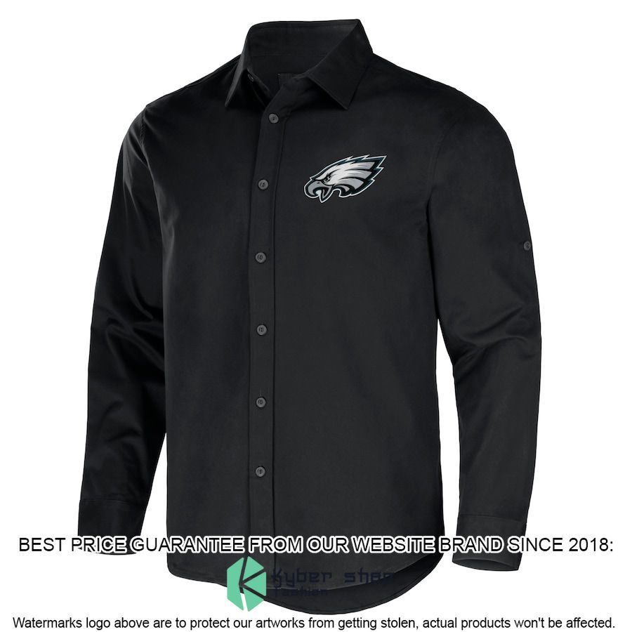 philadelphia eagles nfl darius rucker collection black convertible twill long sleeve button shirt 2 393