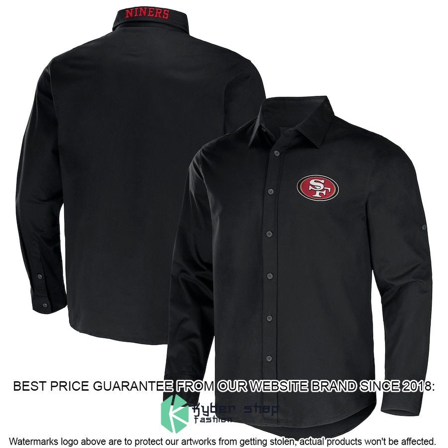 San Francisco 49ers NFL Darius Rucker Collection Black Convertible Twill Long Sleeve Button Shirt - LIMITED EDITION
