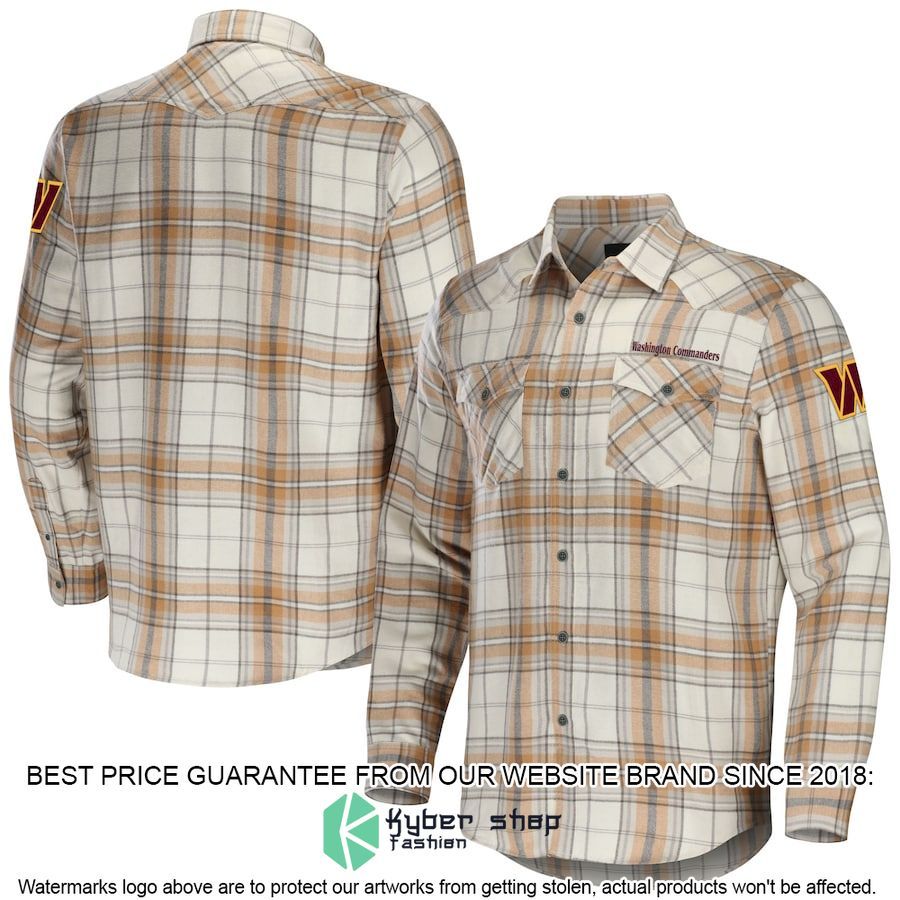 Washington Commanders NFL Darius Rucker Collection Tan Flannel Long Sleeve Button Shirt - LIMITED EDITION