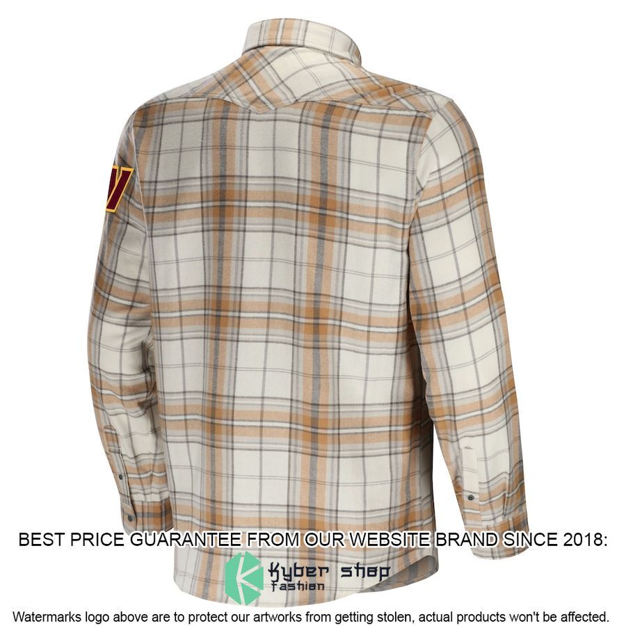 washington commanders nfl darius rucker collection tan flannel long sleeve button shirt 3 258