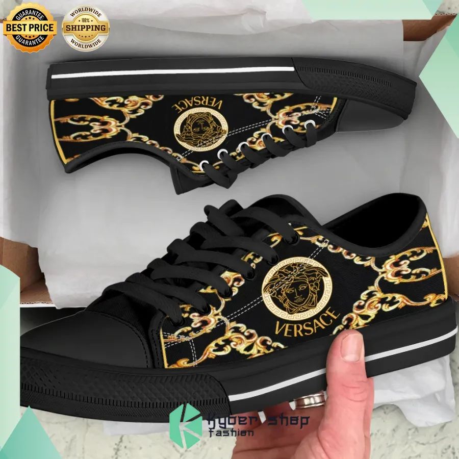 black gold versace low top canvas sneaker shoes 1 805