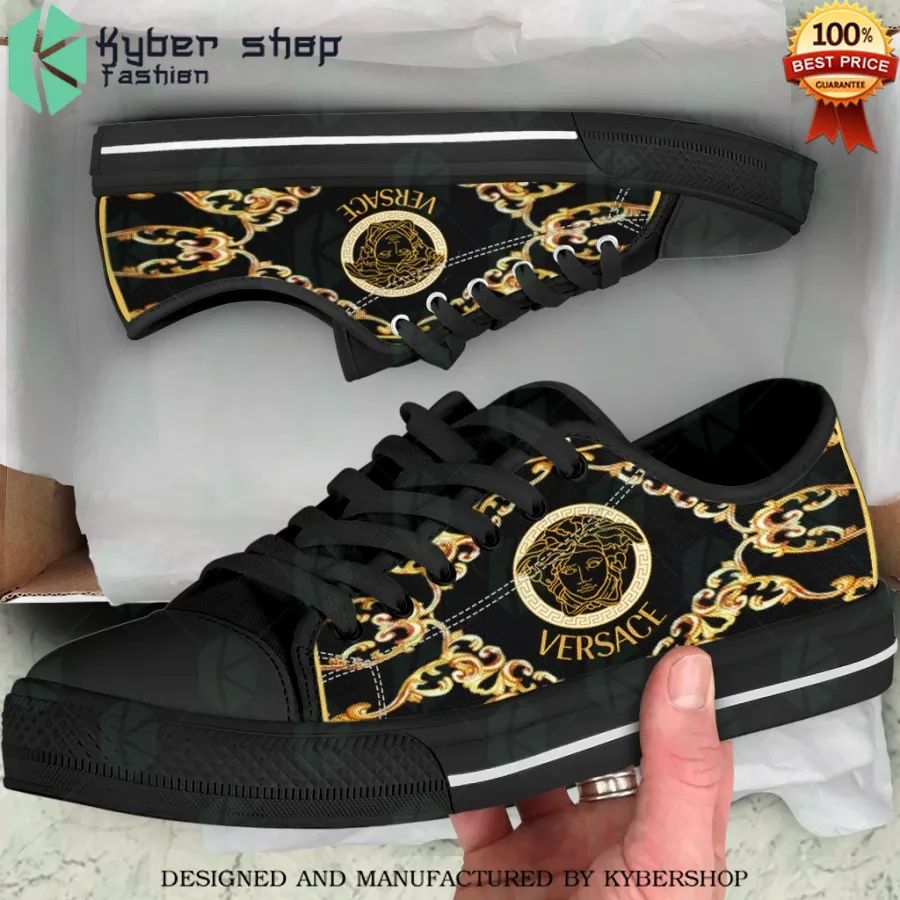 black gold versace low top canvas sneaker shoes 1 809