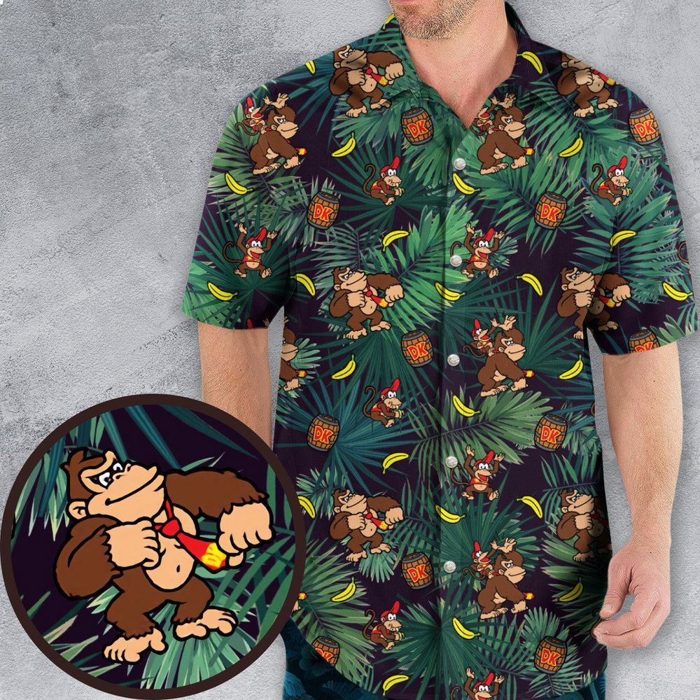 donkey kong nintendo video games hawaiian shirt 1 493