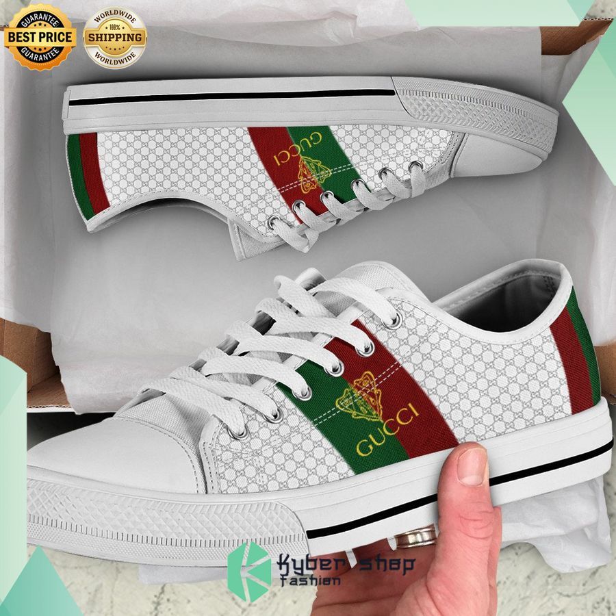 gucci bee logo low top canvas shoes 1 812