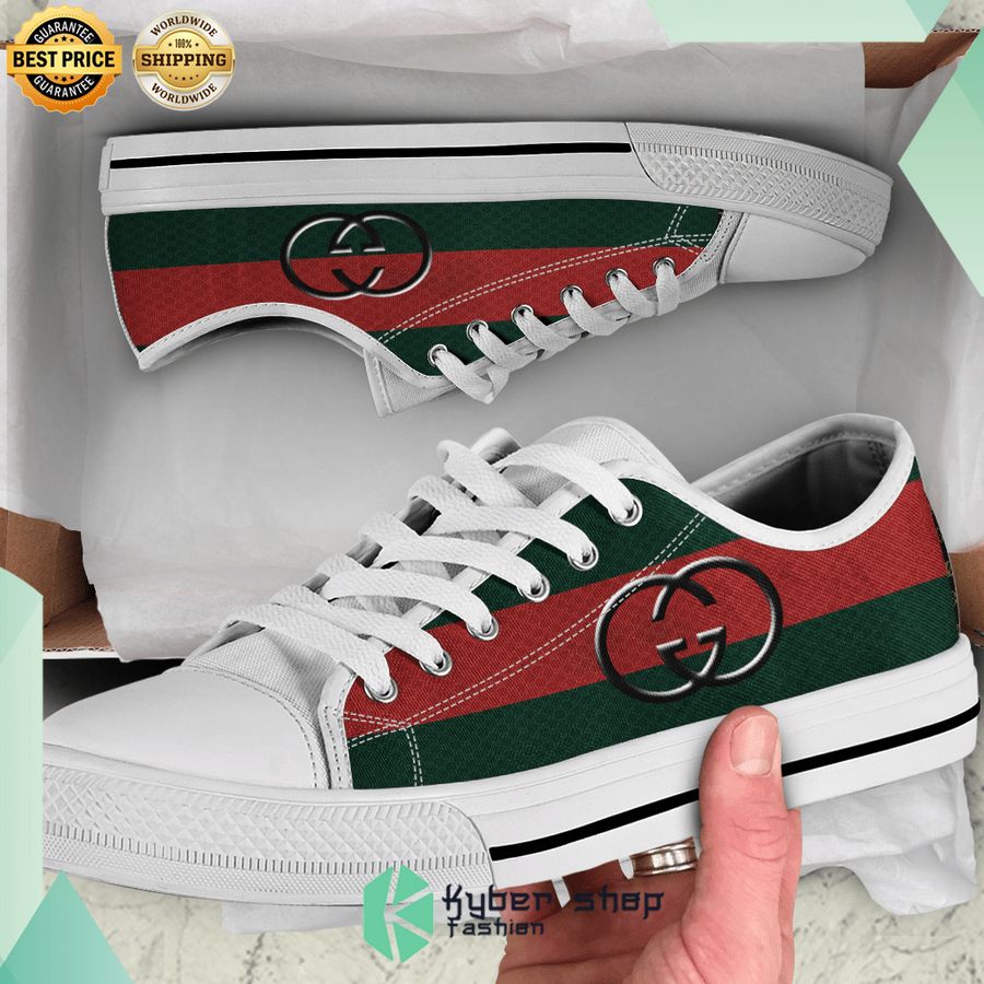 gucci brand logo low top canvas shoes 1 23