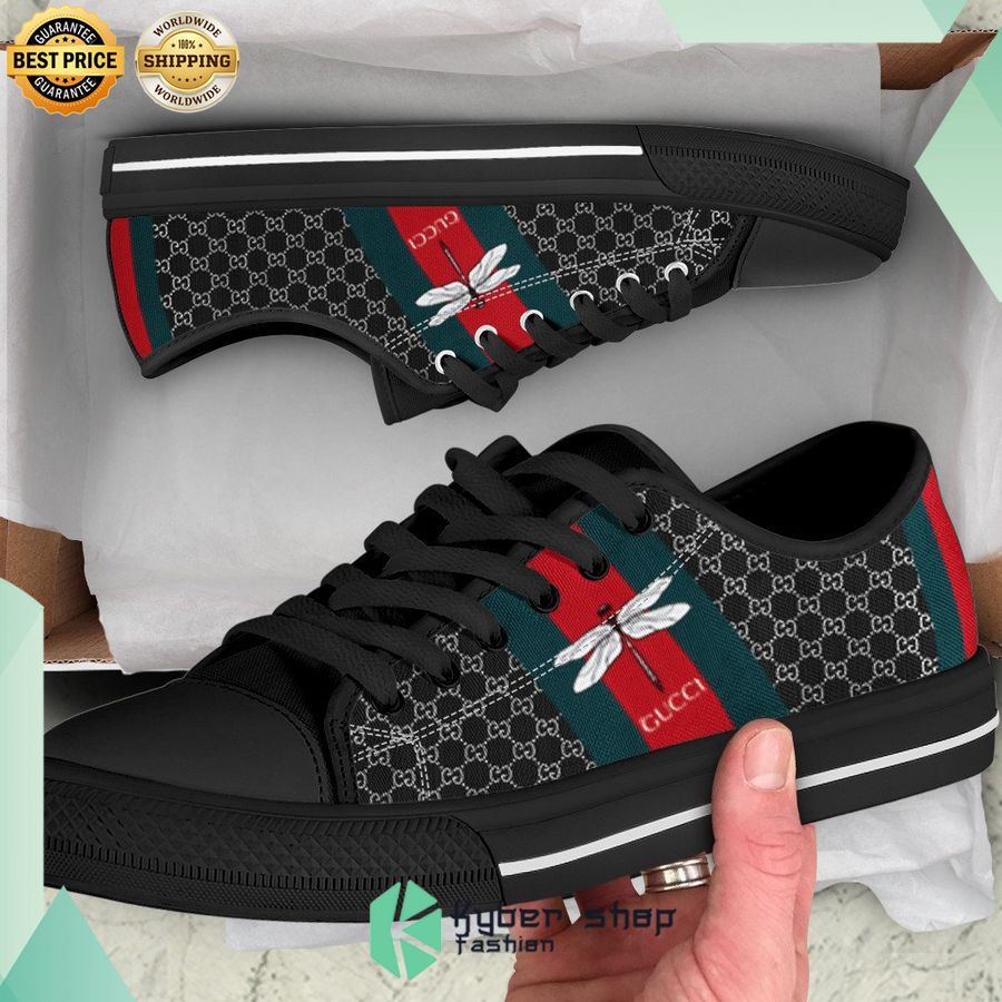 gucci dragonfly low top canvas shoes 1 177