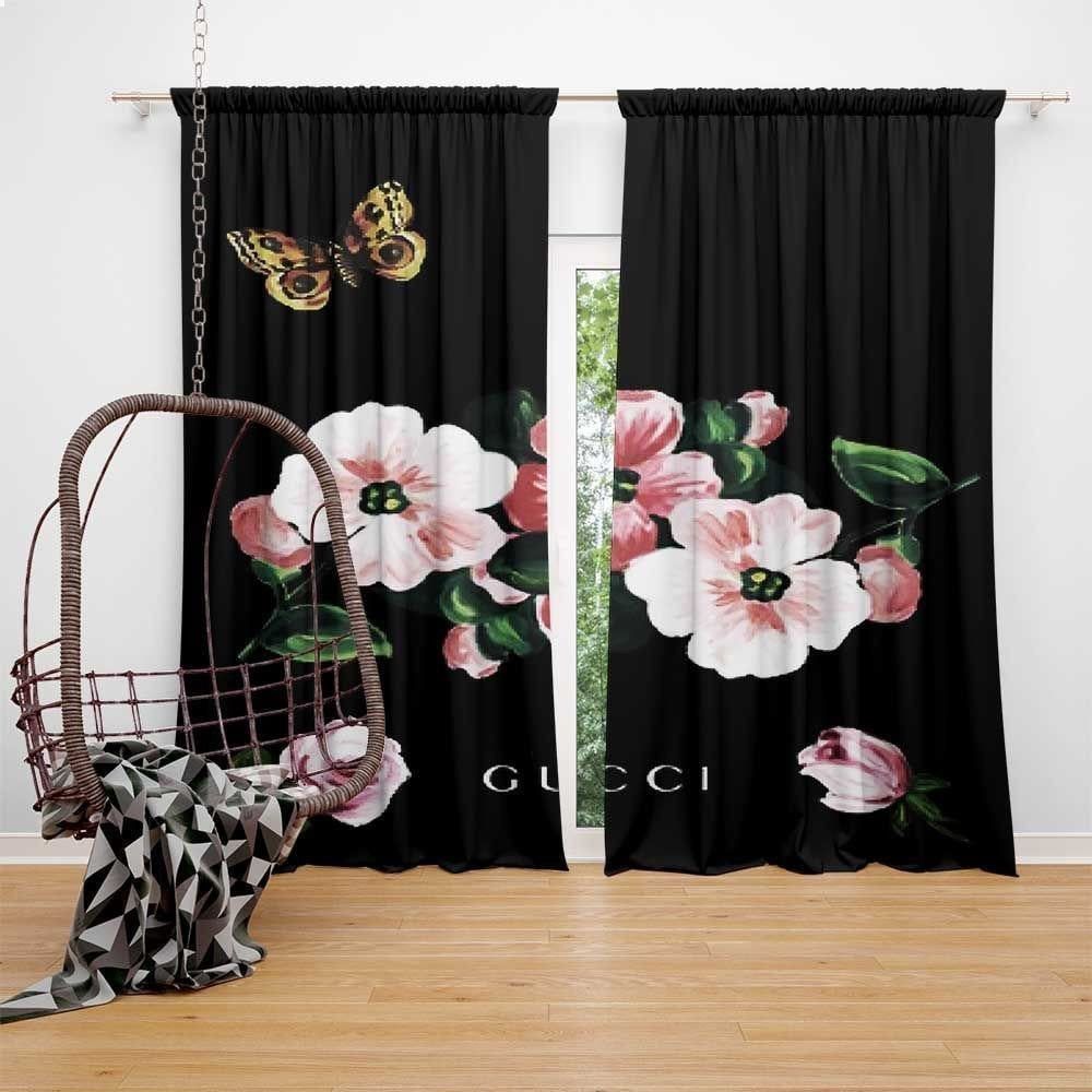 gucci flowers window curtain set 1 754