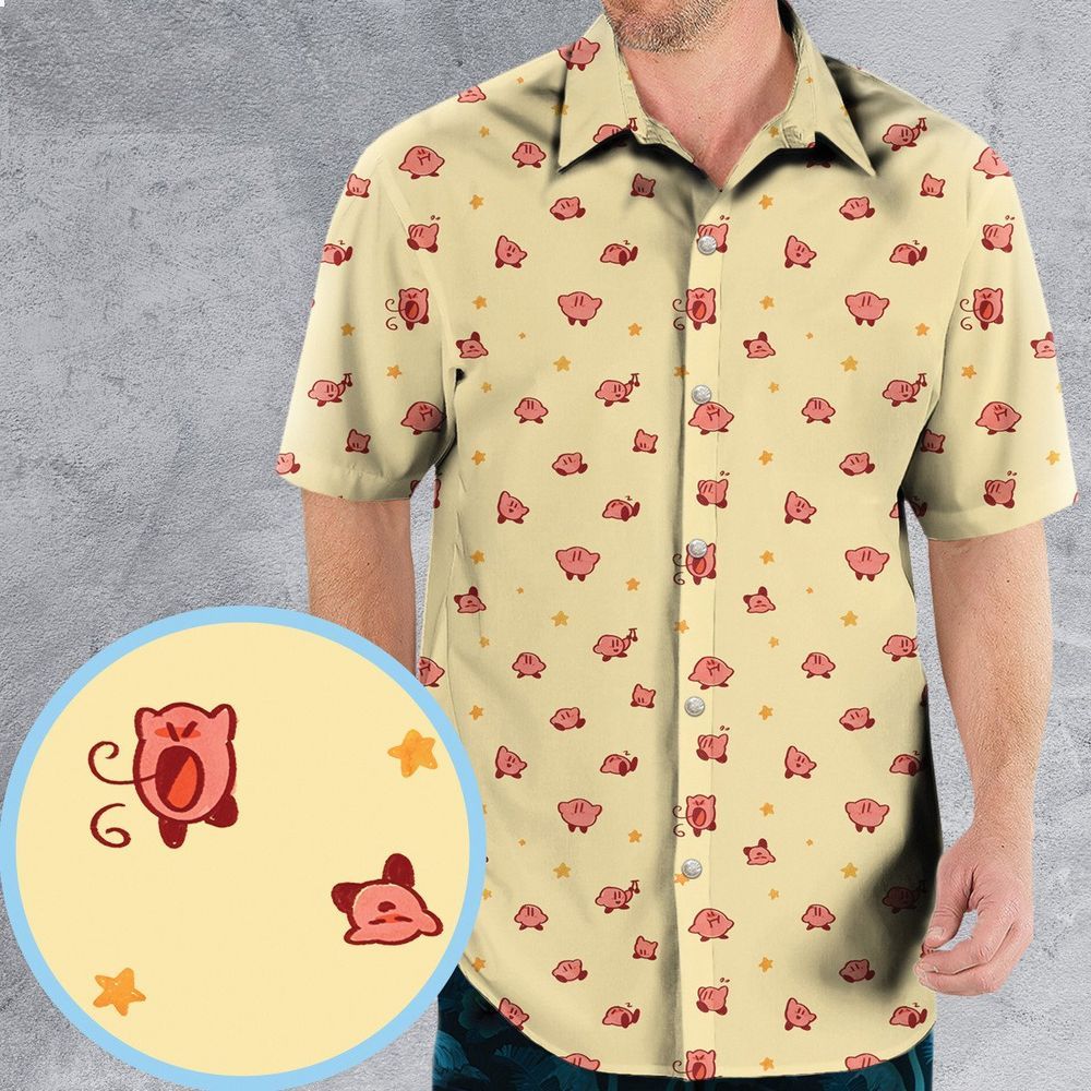 nintendo kirby pattern hawaiian shirt 1 678
