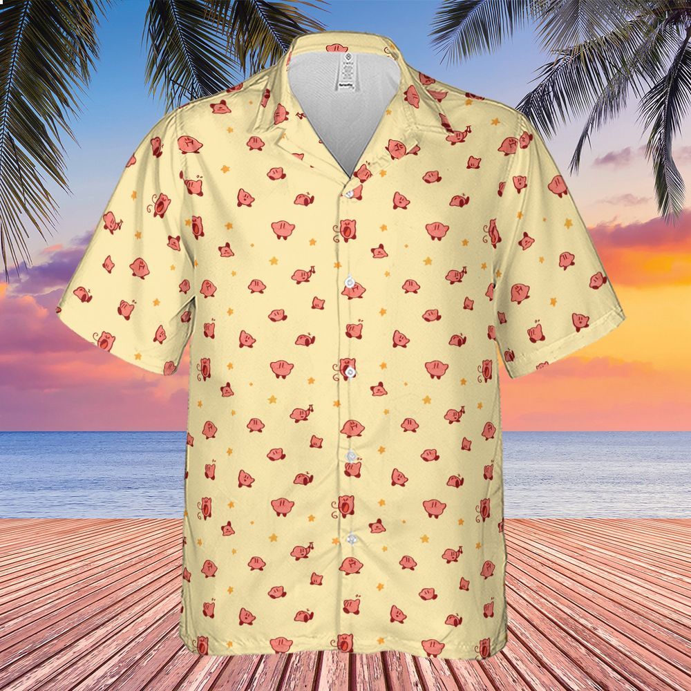 nintendo kirby pattern hawaiian shirt 2 28