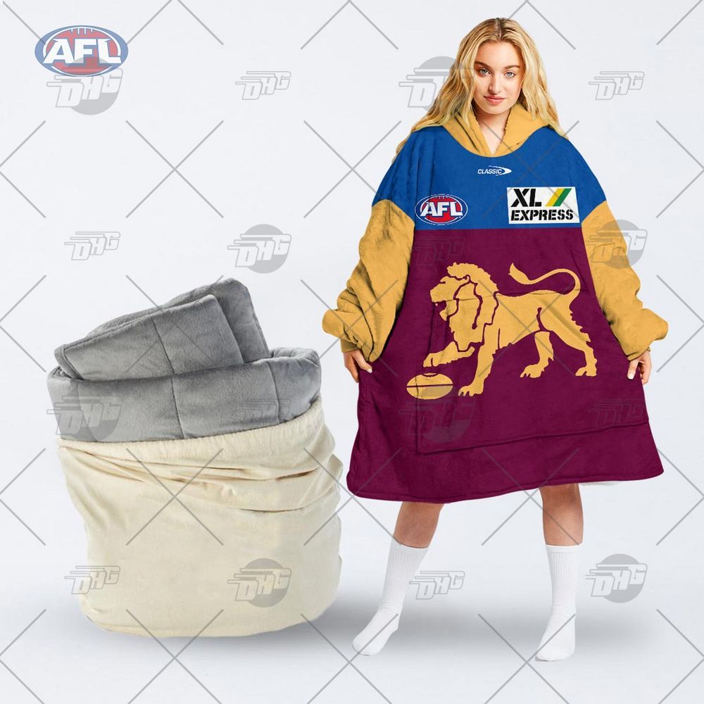 personalised afl brisbane lions hoodie blanket 1 685
