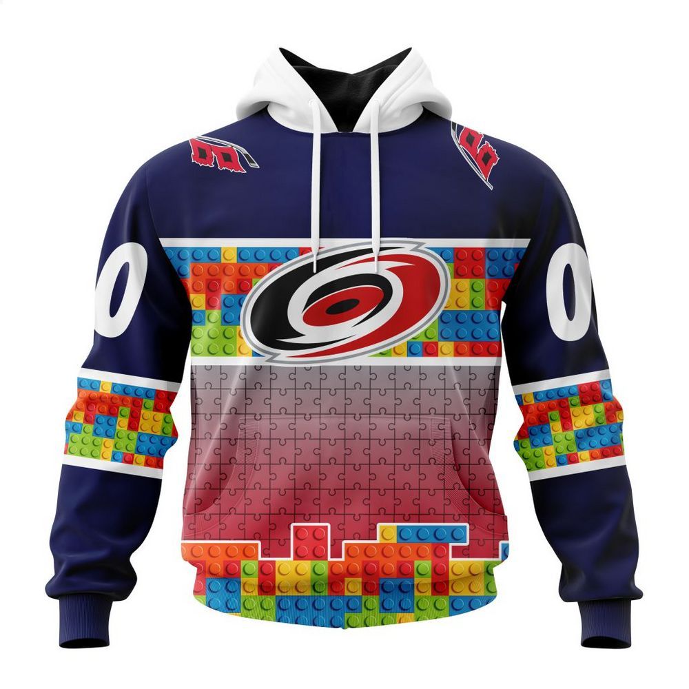personalized carolina hurricanes autism awareness shirt hoodie 1 556