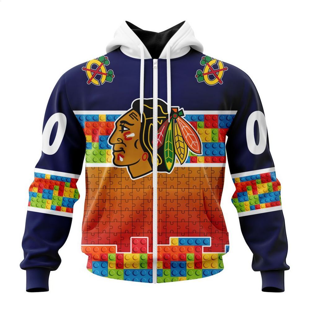 personalized chicago blackhawks autism awareness shirt hoodie 2 10
