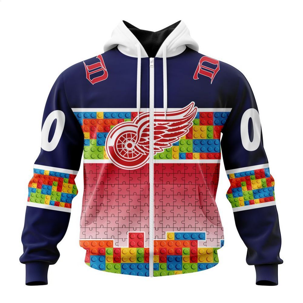 personalized detroit red wings autism awareness shirt hoodie 2 912