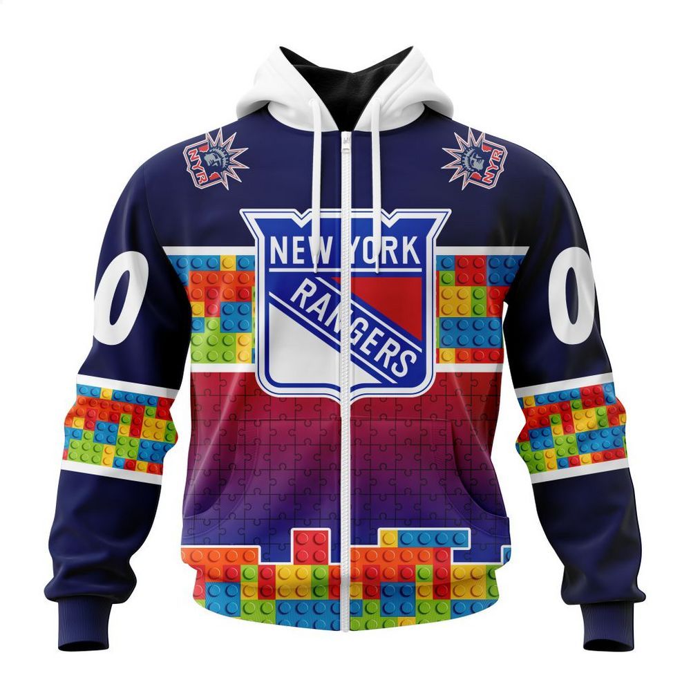 personalized new york rangers autism awareness shirt hoodie 2 481