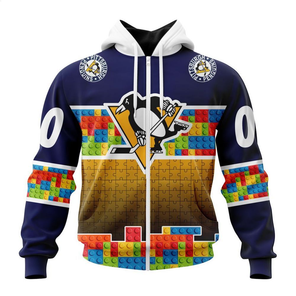 personalized pittsburgh penguins autism awareness shirt hoodie 2 479