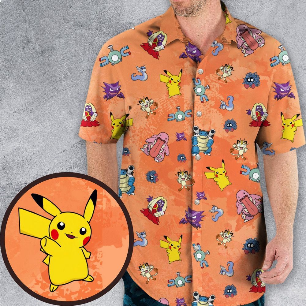 pokemon character scatter hawaiian shirt 1 211