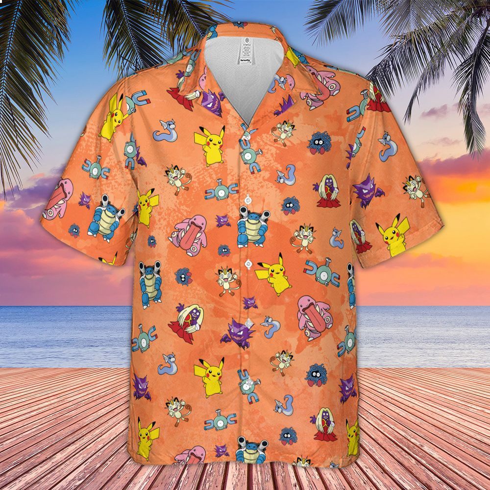pokemon character scatter hawaiian shirt 2 184