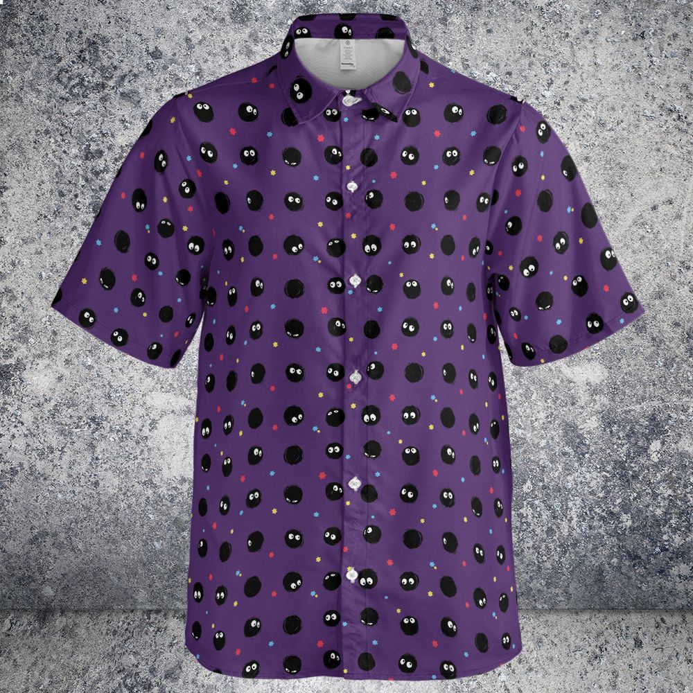 susuwatari studio ghibli anime pattern hawaiian shirt 2 12