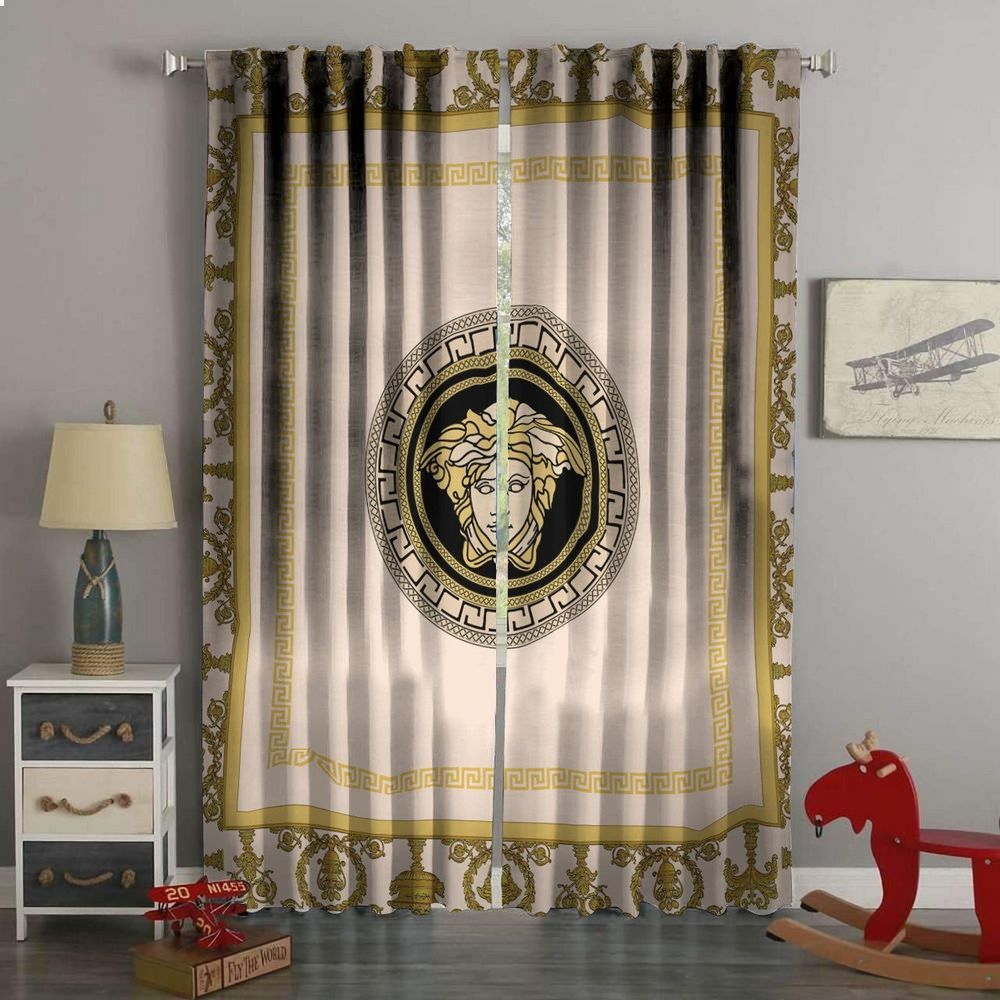 versace logo window curtain set 1 863
