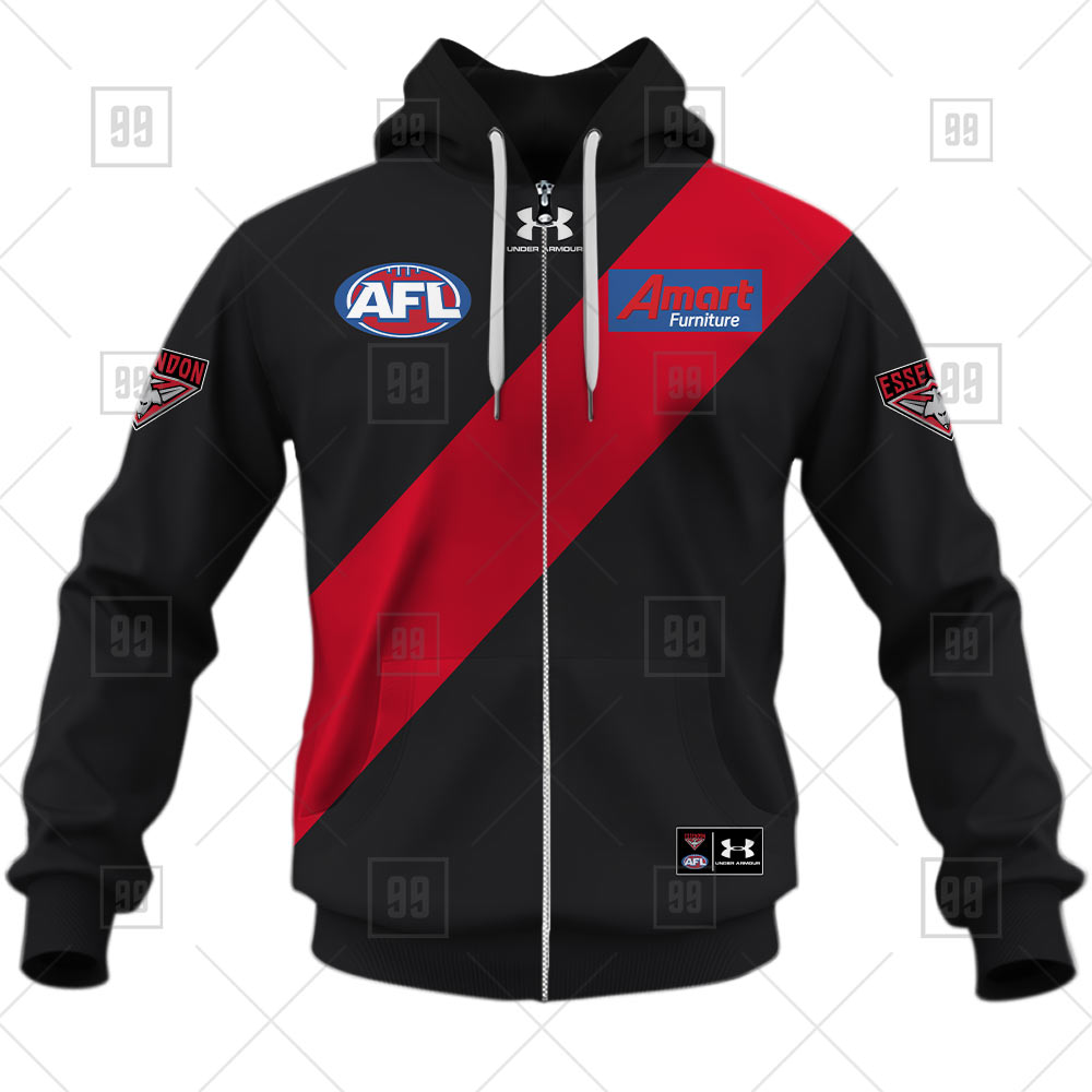 TU YN AFL JERSEY 2023 Essendon hoodie zip front