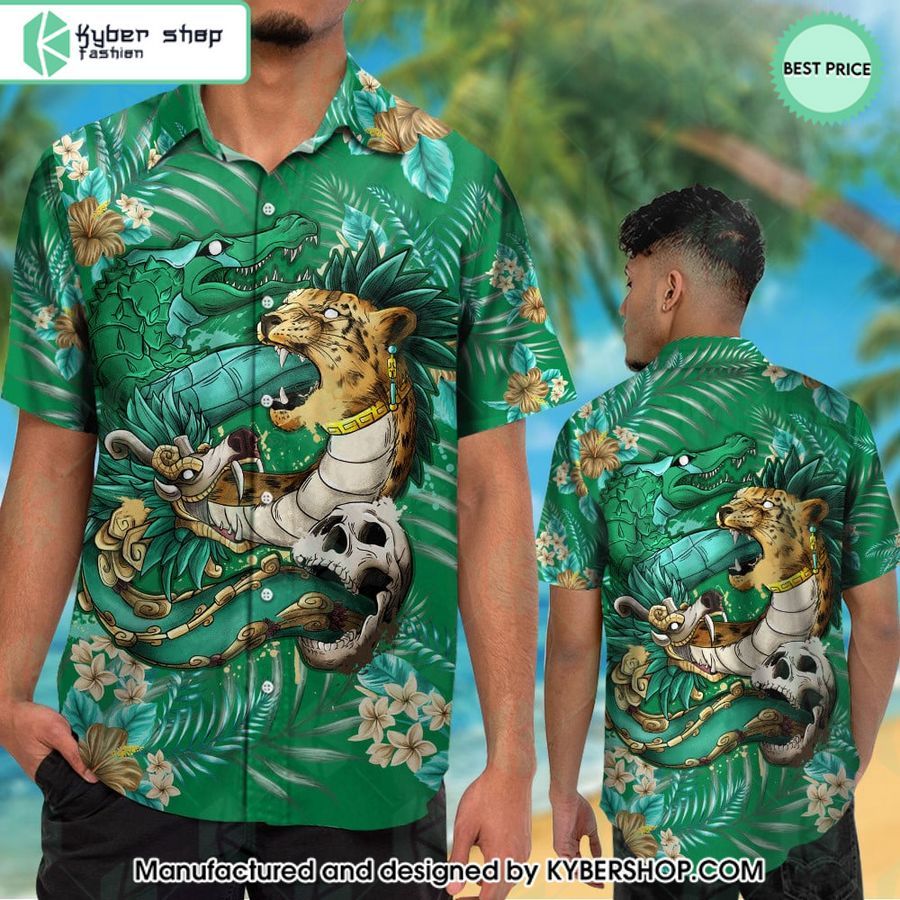aztec animals mayan hawaiian shirt 2 634