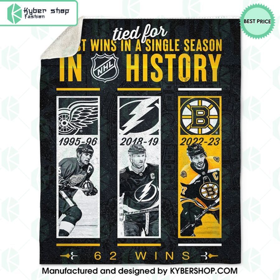 Boston Bruins Most Wins In A Single Season In NHL History Blanket