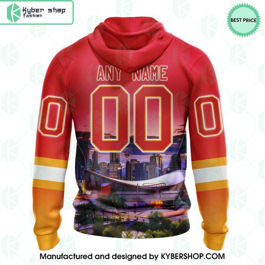calgary flames city skyline special design custom hoodie 3 294