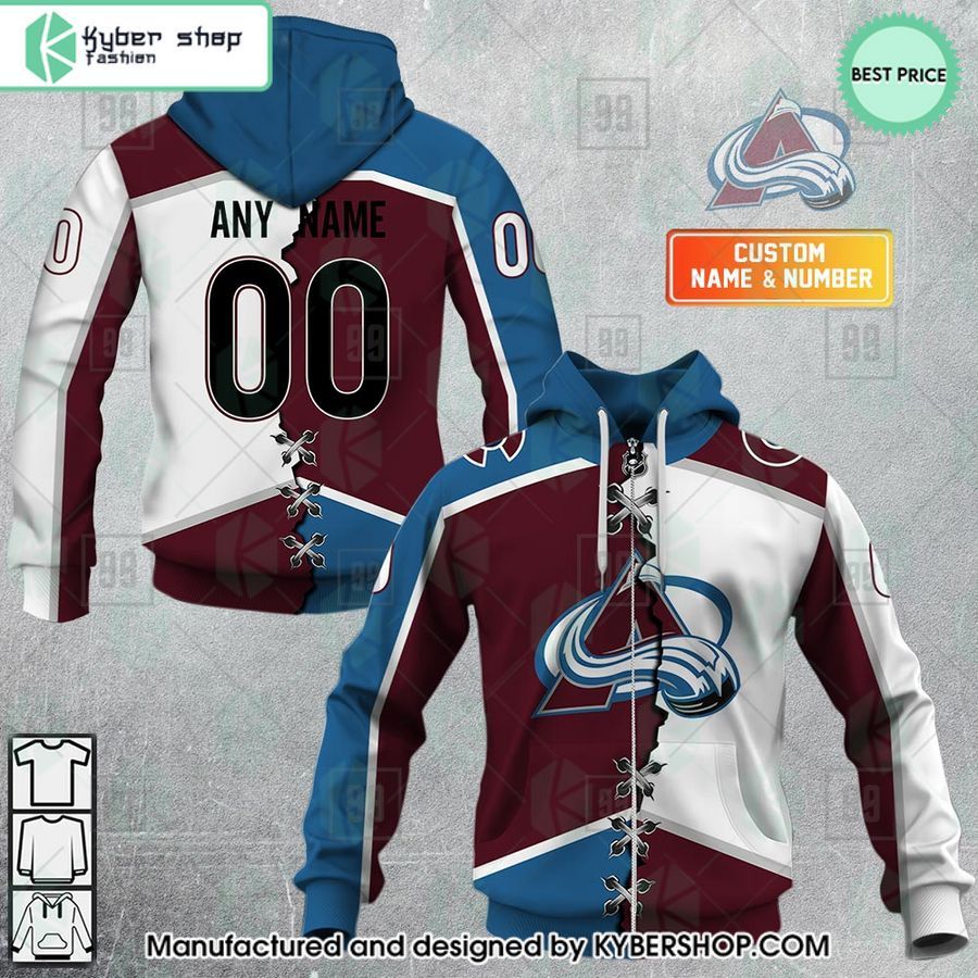 colorado avalanche mix home and away jersey custom hoodie 1 456