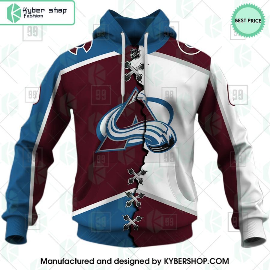 colorado avalanche mix home and away jersey custom hoodie 2 52