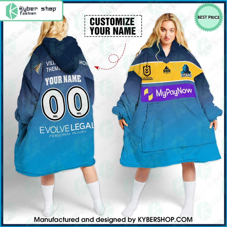 custom gold coast titans blanket hoodie 1 691