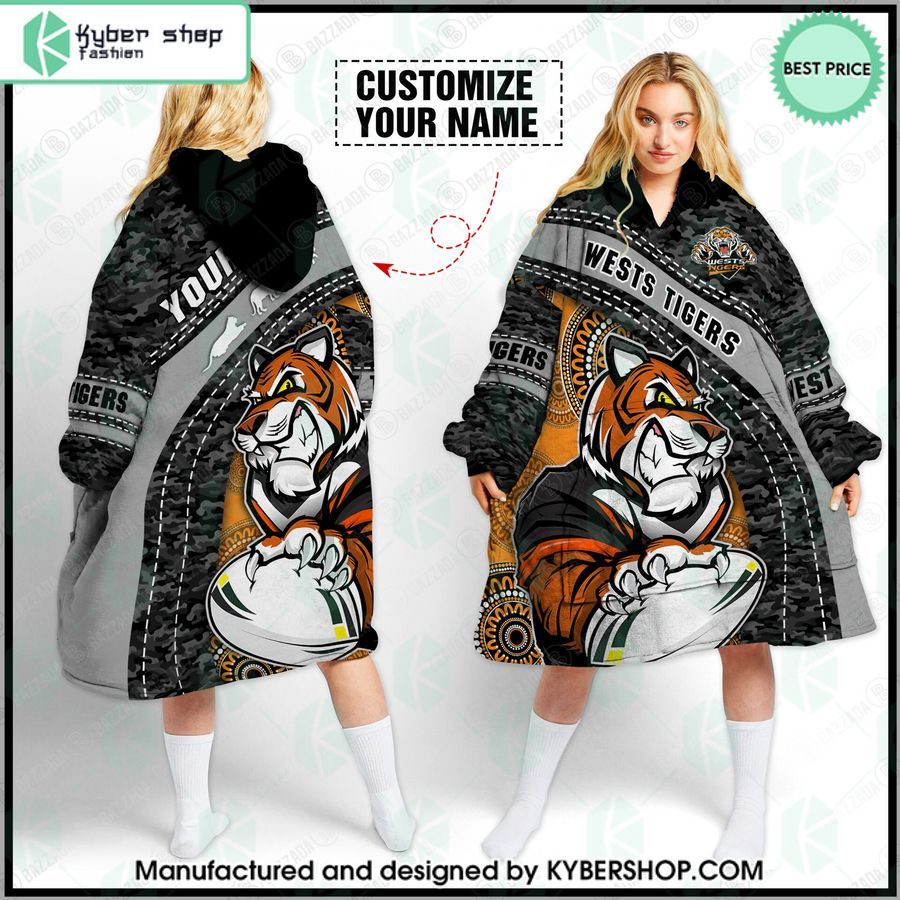 custom macot wests tigers blanket hoodie 1 682