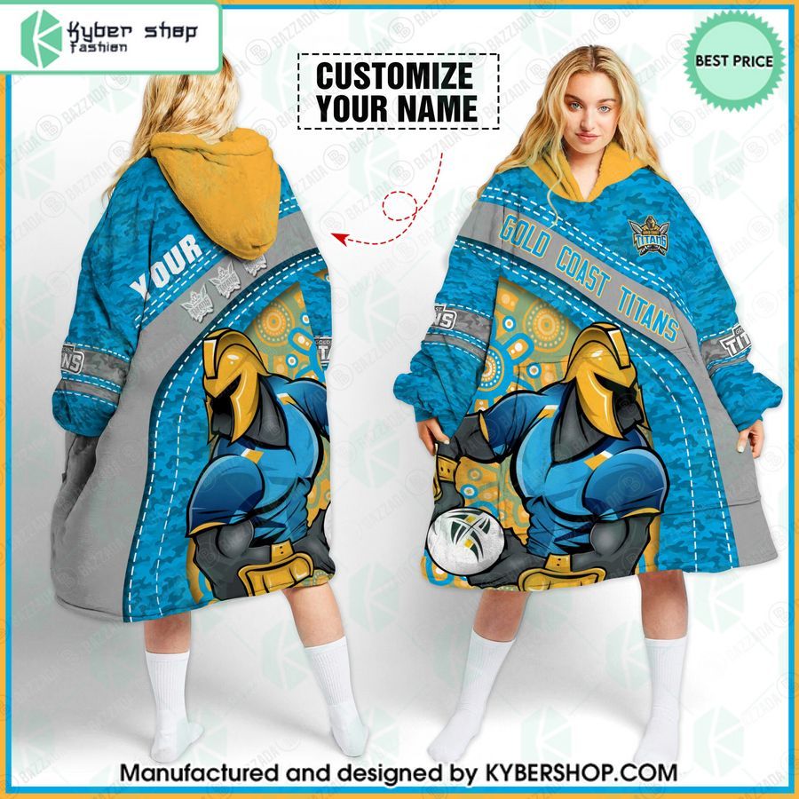 custom mascot gold coast titans blanket hoodie 1 55