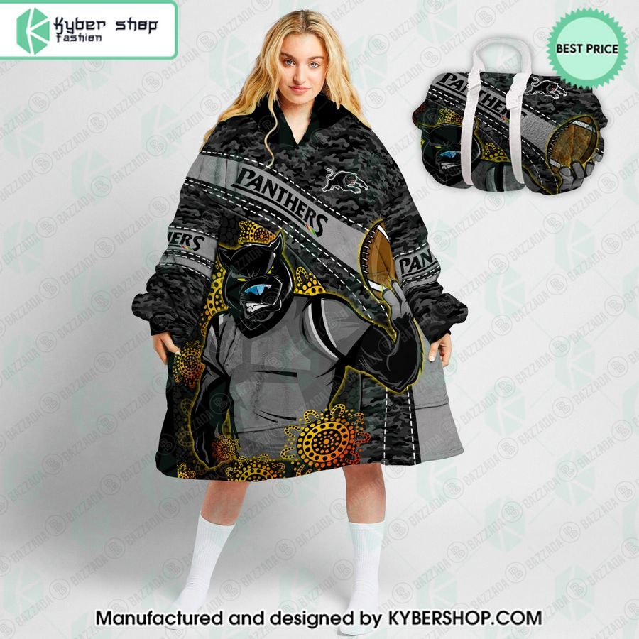 custom mascot penrith panthers blanket hoodie 4 458