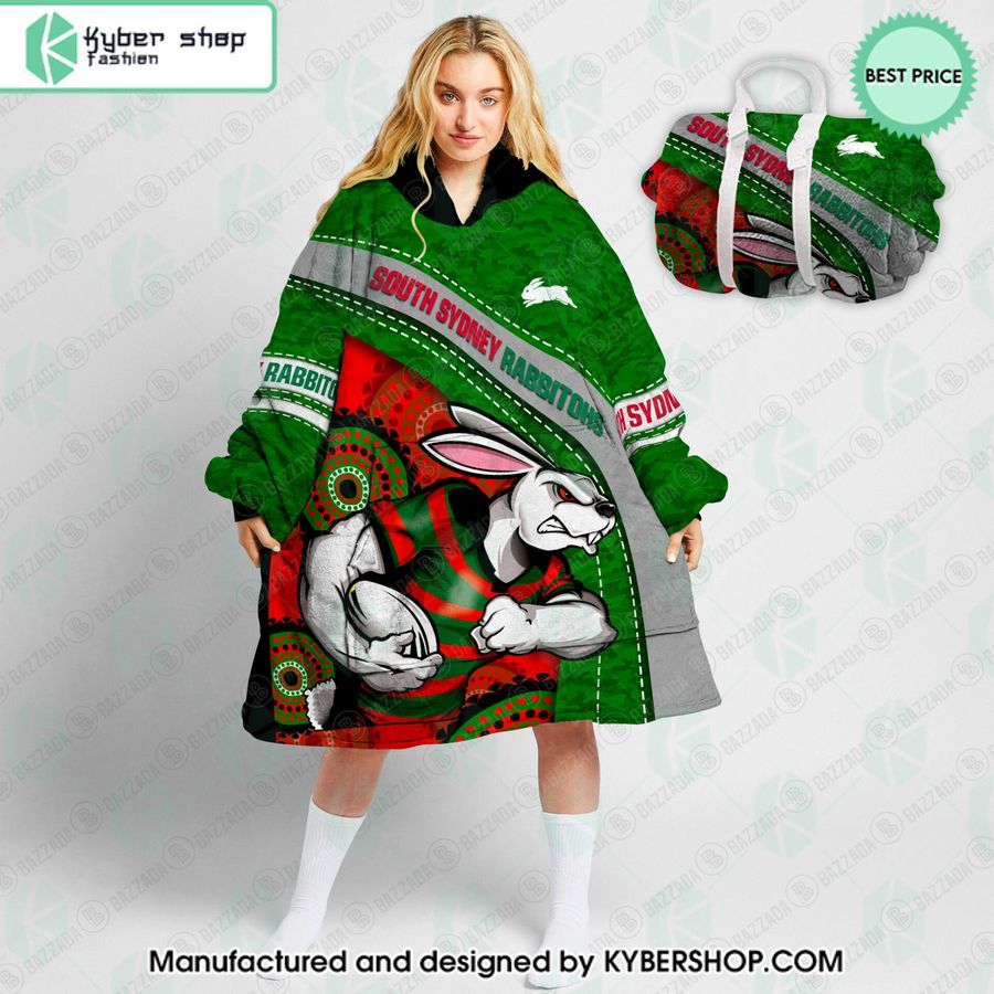 custom mascot south sydney rabbitohs blanket hoodie 4 977