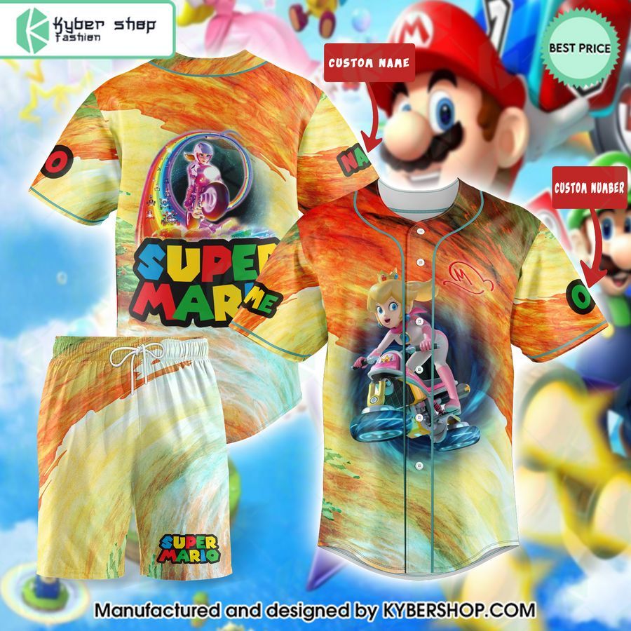 Super Mario Princess Peach CUSTOM Baseball Jersey Shorts